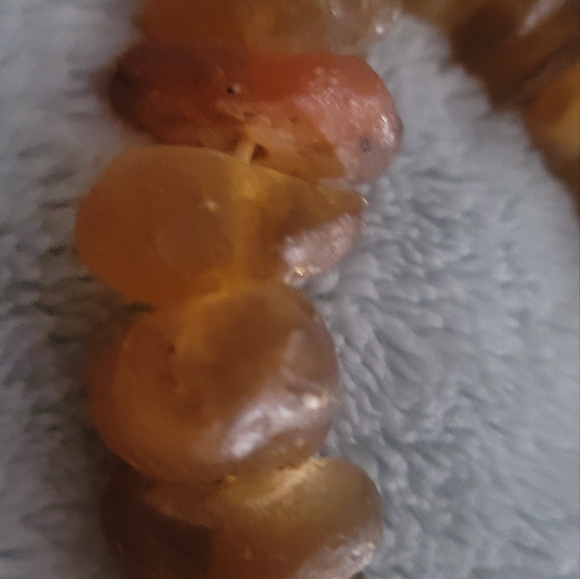 Raw Amber necklace on string - Picture 3 of 4